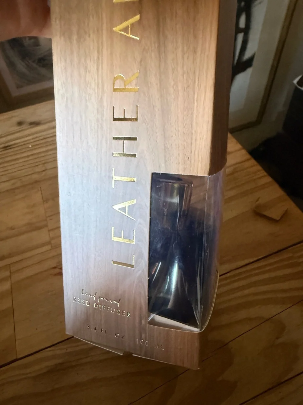New Dazzle Leather & amber Reed Diffuser clean home fragrance hand poured reeds